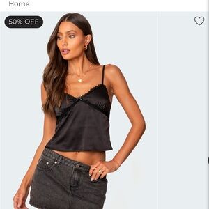 Black Satin Camisole Top